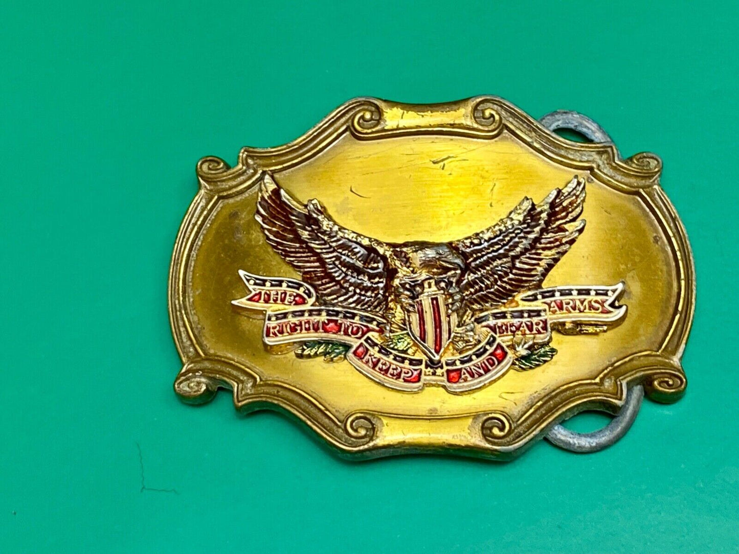 The Right to Keep and Bear Arms Vintage 1978 second amendment Eagle belt buckle