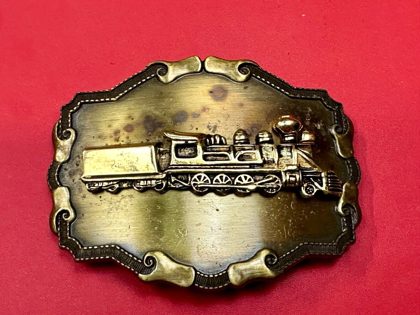 70's Raintree Steam Locomotive Belt Buckle Vintage Collectors RR Railroad Trains