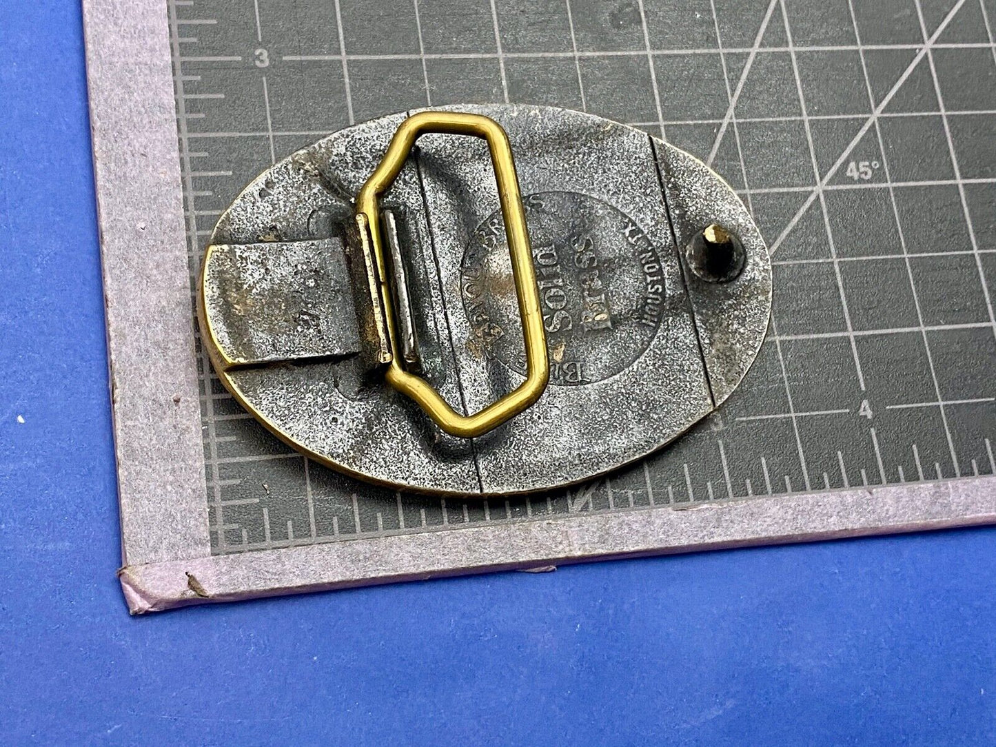 Vintage GH Numerical Control Center solid brass belt buckle by Blue Bayou