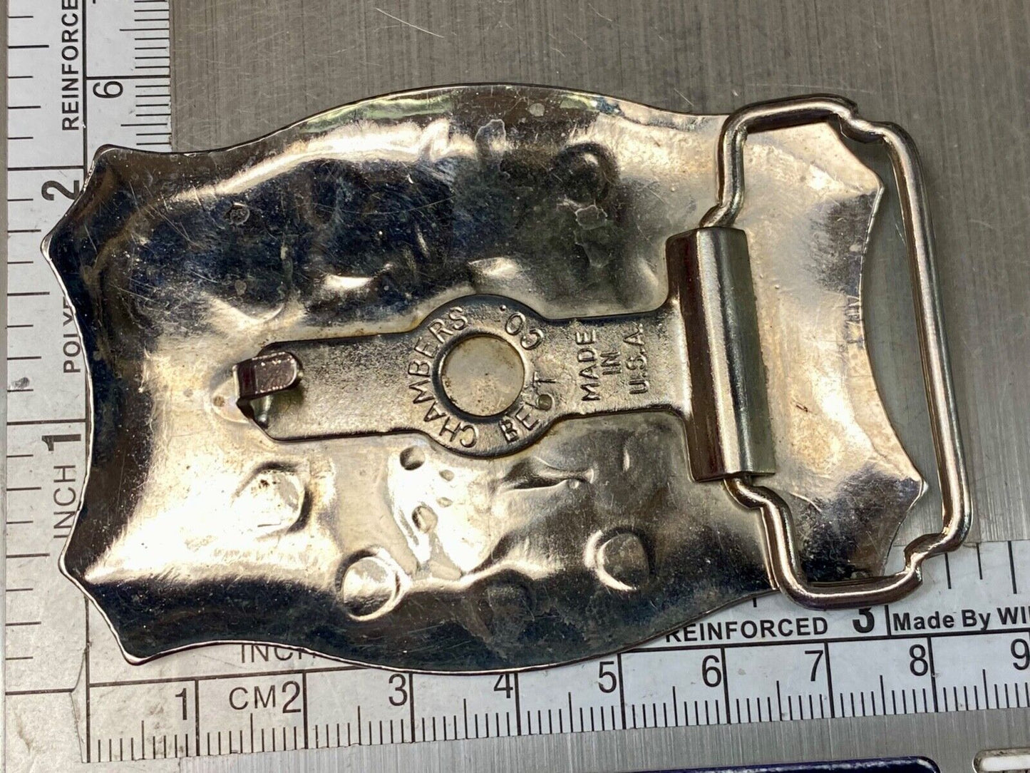 Awesome Chambers belt buckle Western Horseback Cowboy