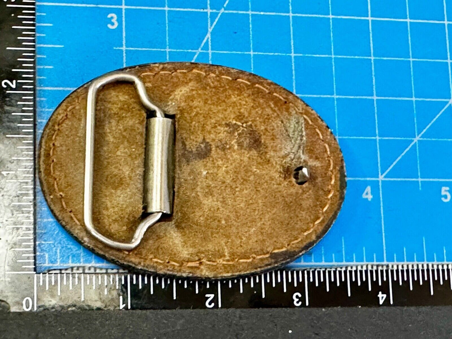 Beautiful Nature Scenery on Vintage Brown Leather Oval Belt Buckle