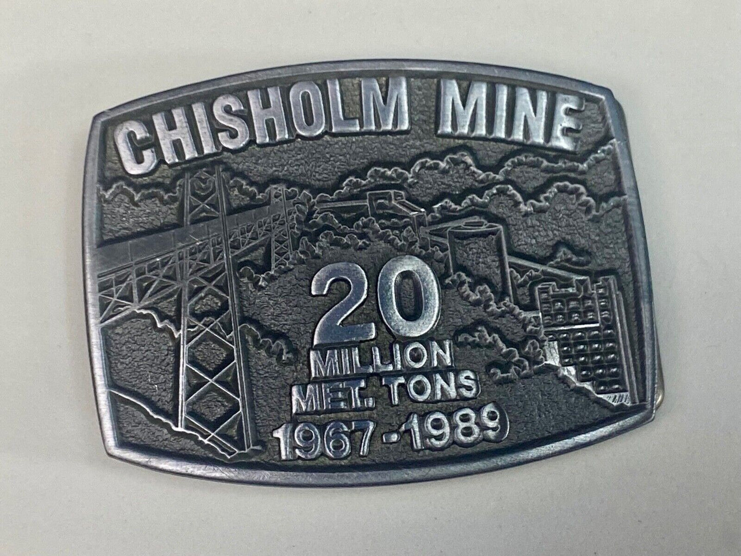 20 Million Metric Tons Mined - Belt Buckle Chisholm, Minnesota Mn Iron Mine