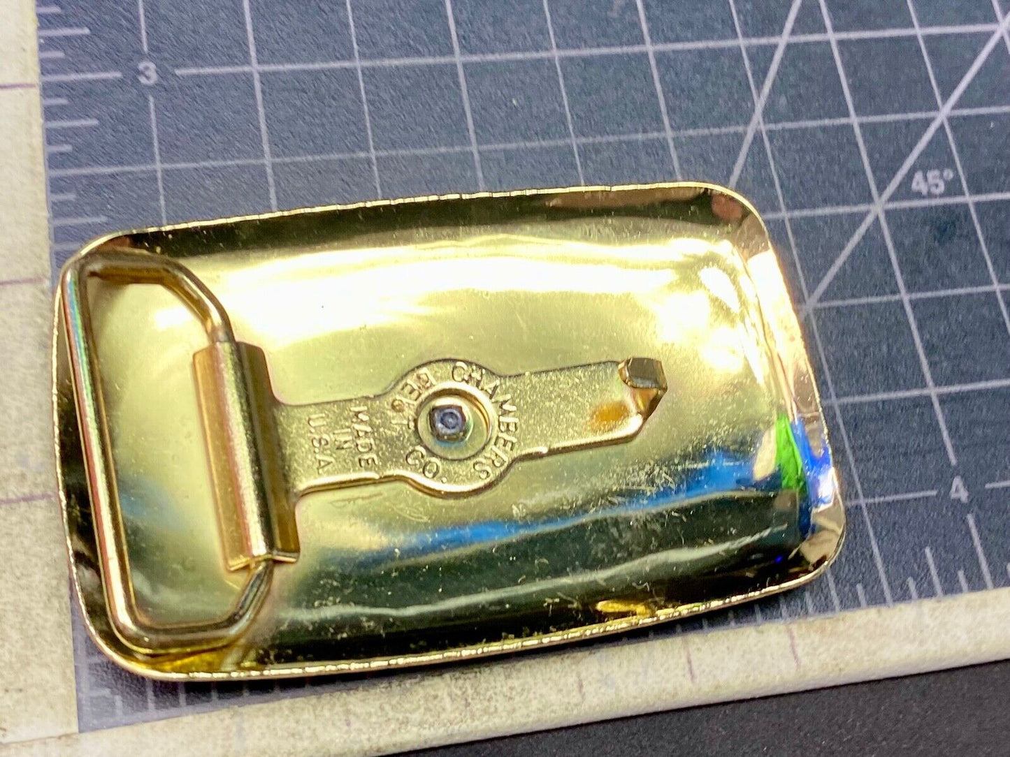 Vintage Chambers Signed Horse Saddle Western Belt Buckle