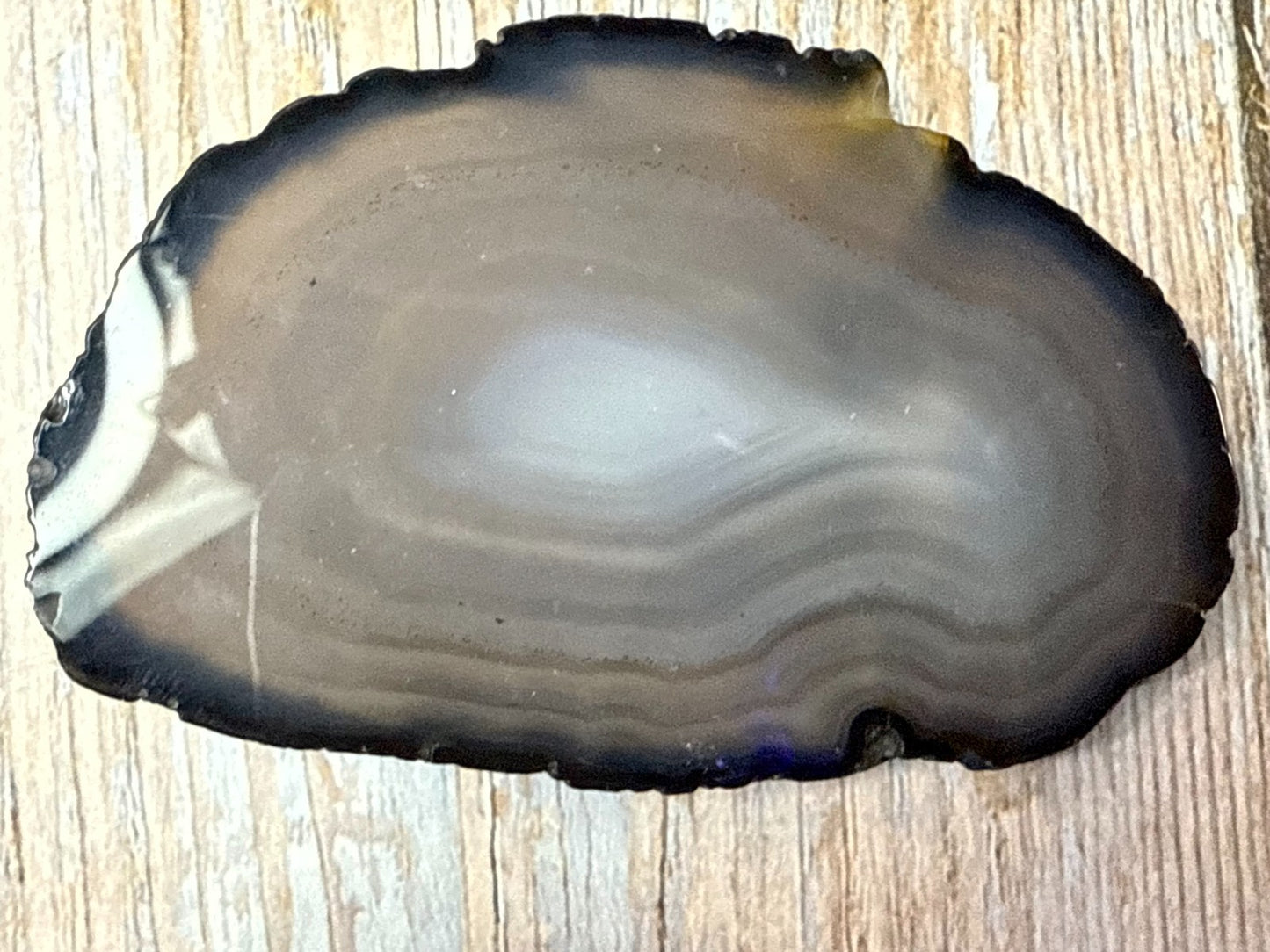 Beautiful Agate Slice Slab Natural Stone Gray Blue Hippy Boho Vibe Belt Buckle