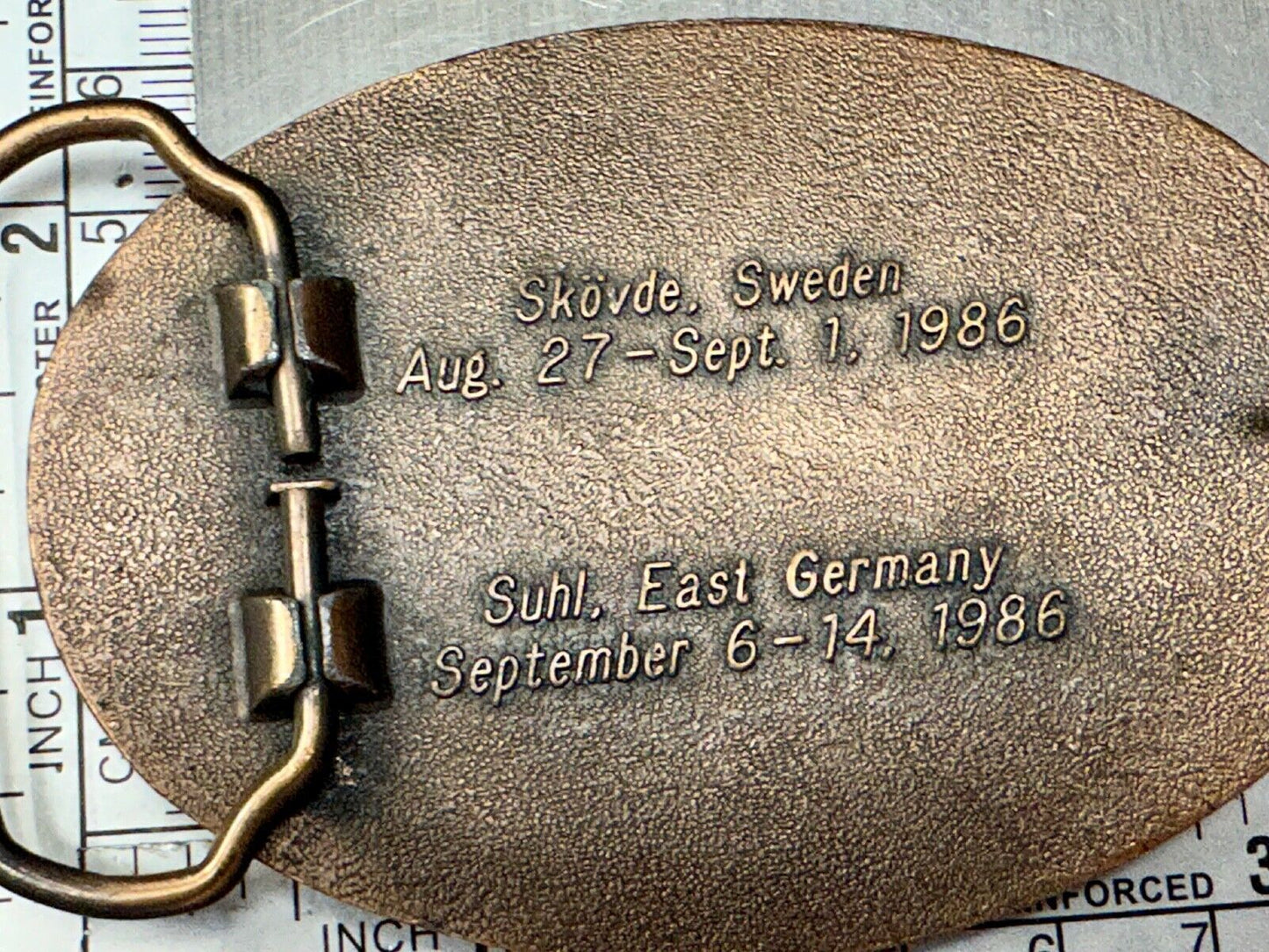 Vintage 1996 44 Wold Shooting Championships United States of America belt buckle