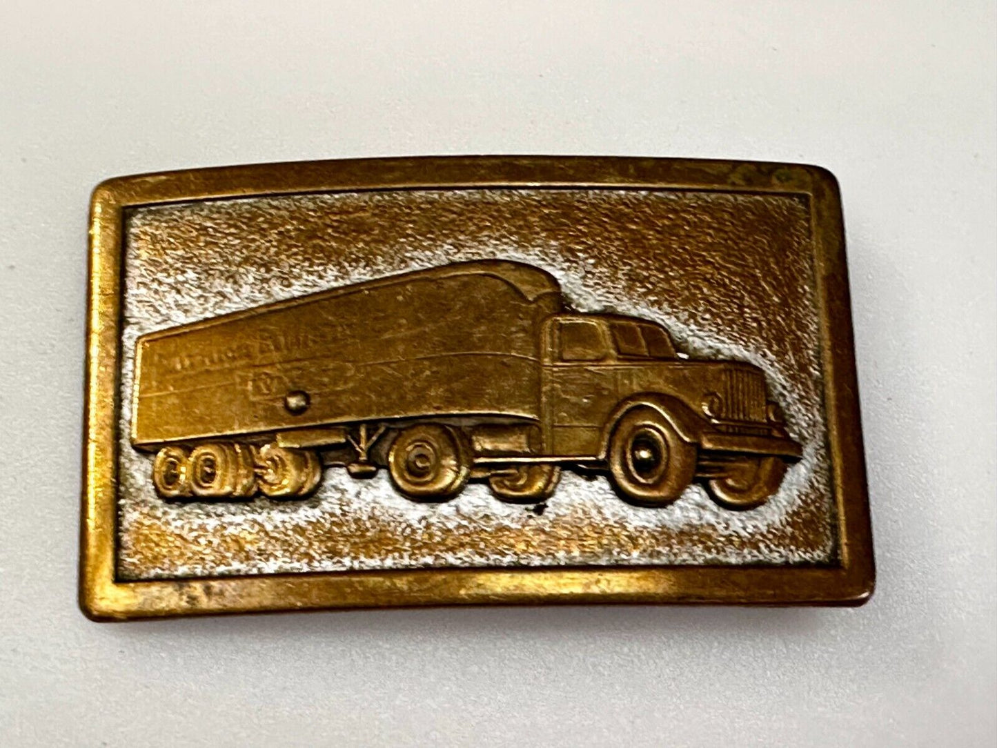 Big Rig Raised Semi Drivers 18 Wheeler Brass Tone Drivers Trucker's Belt Buckle