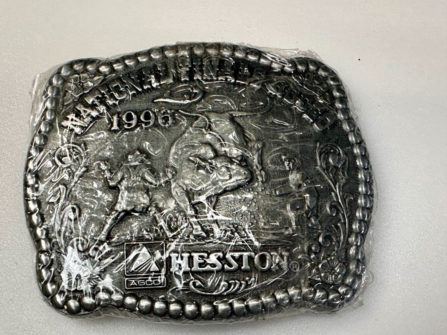 1996 Hesston NFR National Finals Rodeo Cowboys NOS Western Belt Buckle