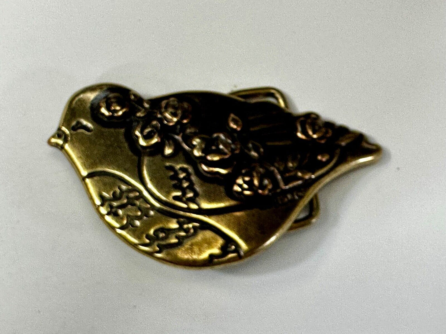 Bird Dove Shaped Cutout Figure Brass Tone Belt Buckle by Relic