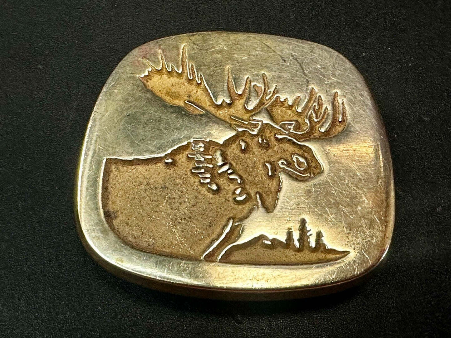 The Moose RARE Commemorative Cutout Solid Brass Vintage Belt Buckle
