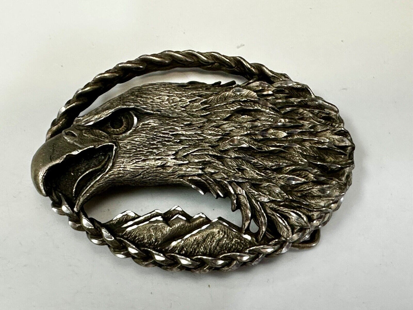 Vintage Eagles Head - Sharp Beak. cutout 1993 EGE Western Belt Buckle
