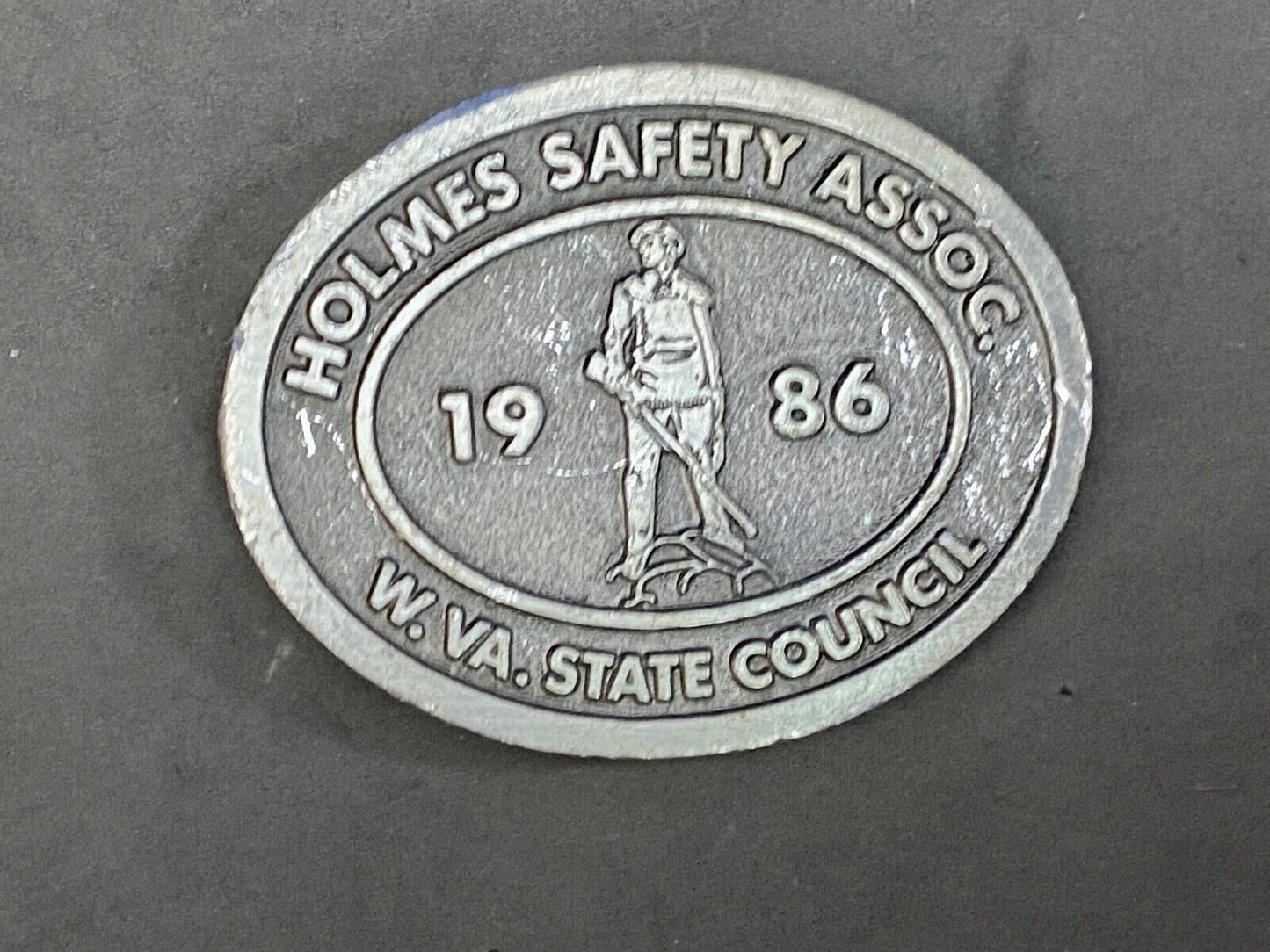 Vintage 1986 Holmes Safety Assn. West Virginia Council Belt Buckle Fox Adds