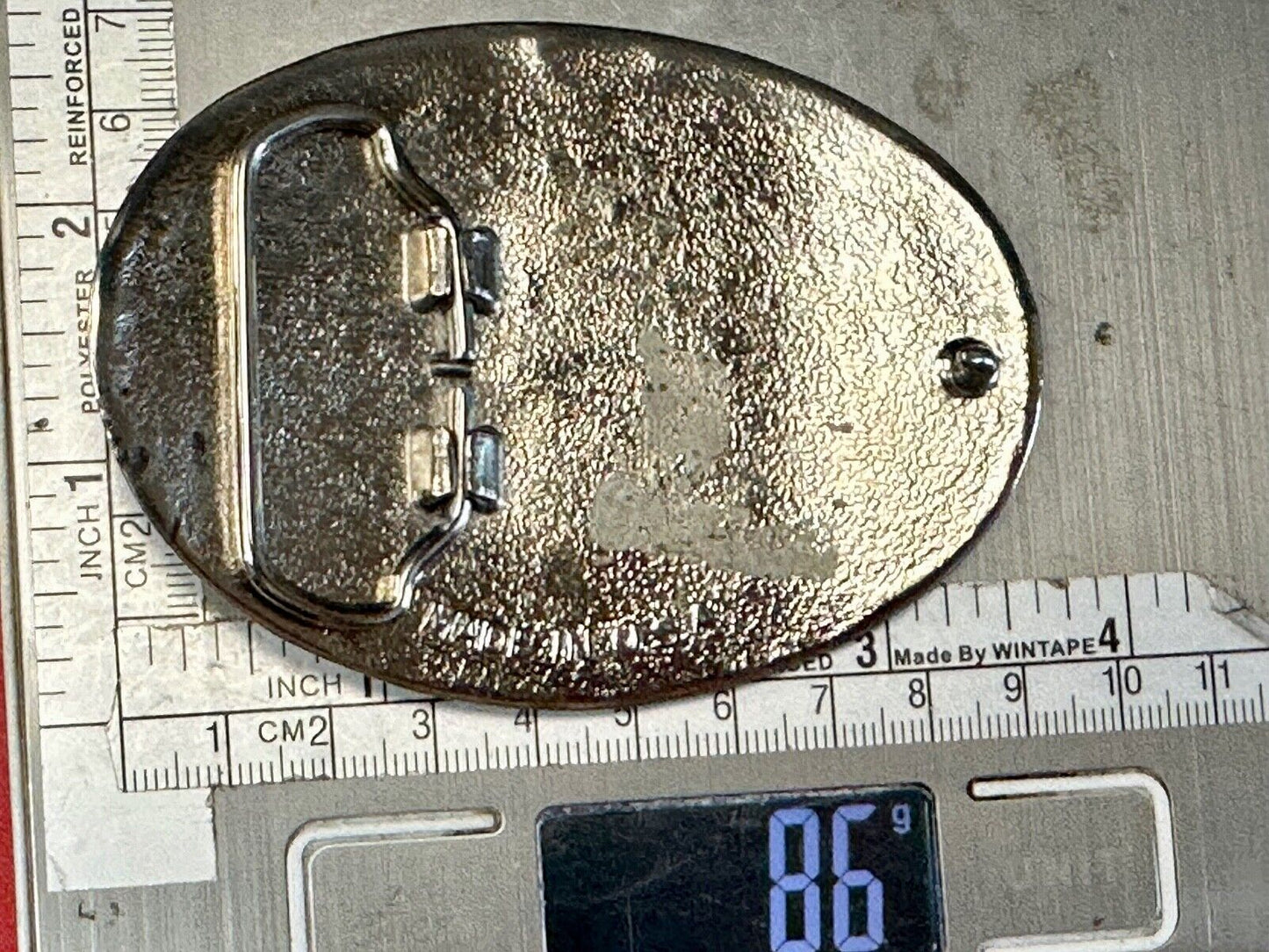 The great state of TEXAS - Tx Star Flag - Silver tone vintage belt buckle