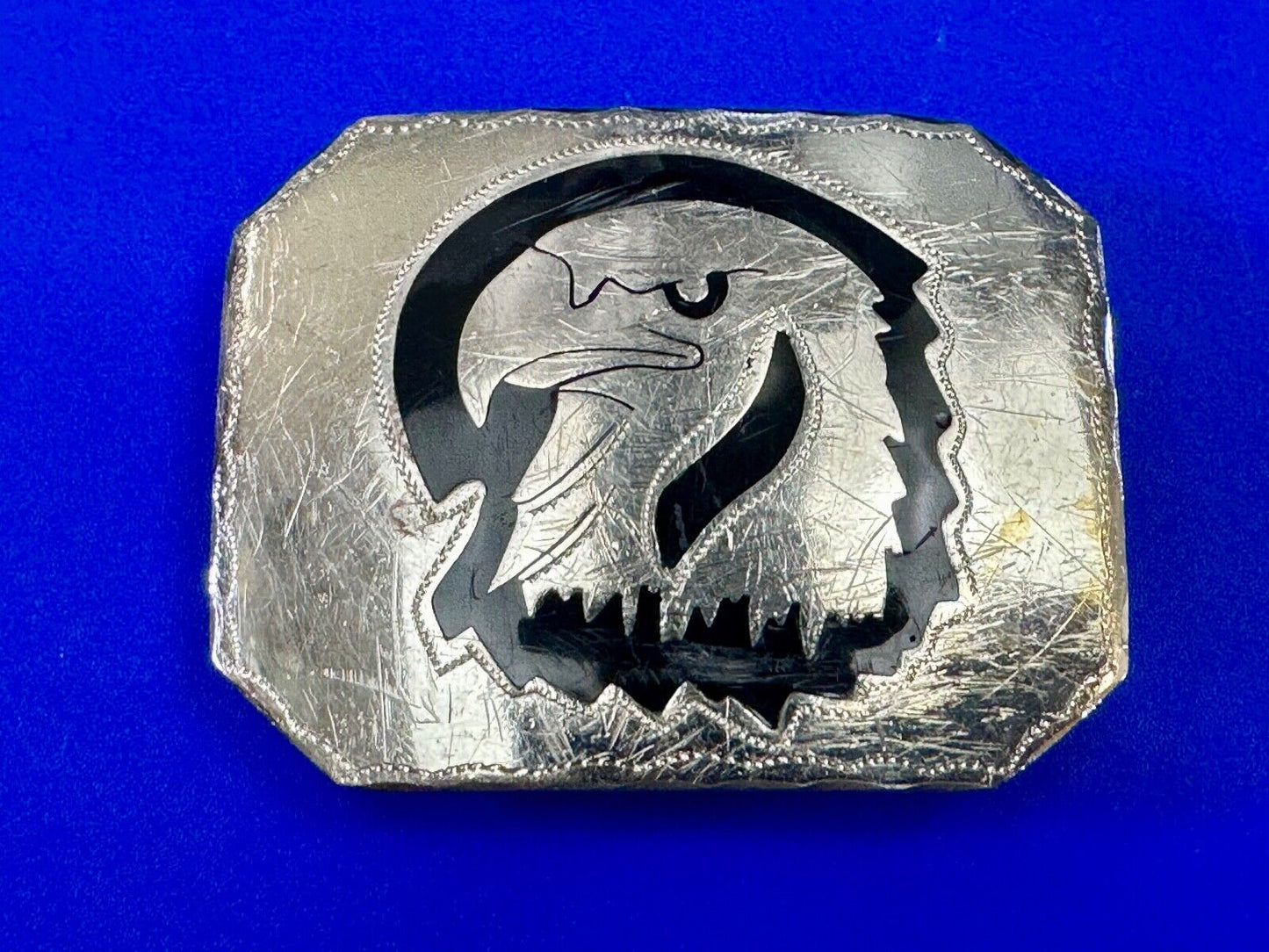 Bald EAGLE Vintage Inlaid Enameled Artisan? Beautiful Craftsmanship belt buckle