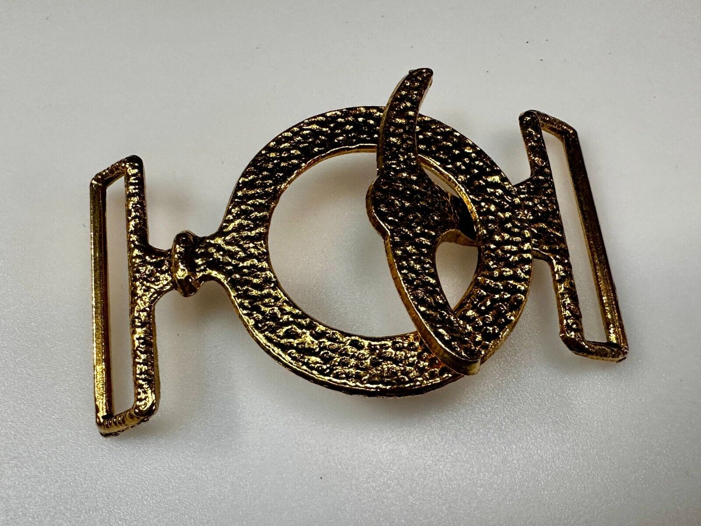Two-Piece Interlocking Anchor? Open Work Gold Tone Vintage Belt Buckle
