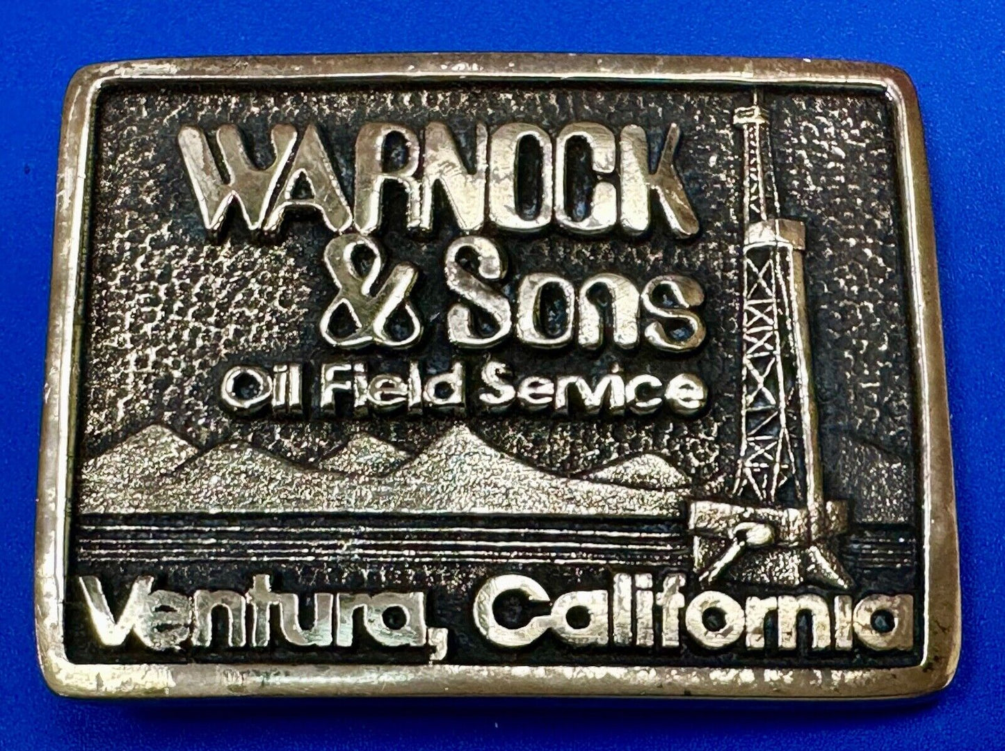 Awesome Oil Field Warnock & Sons Mine Service Ventura CA - Cal-Coast belt buckle
