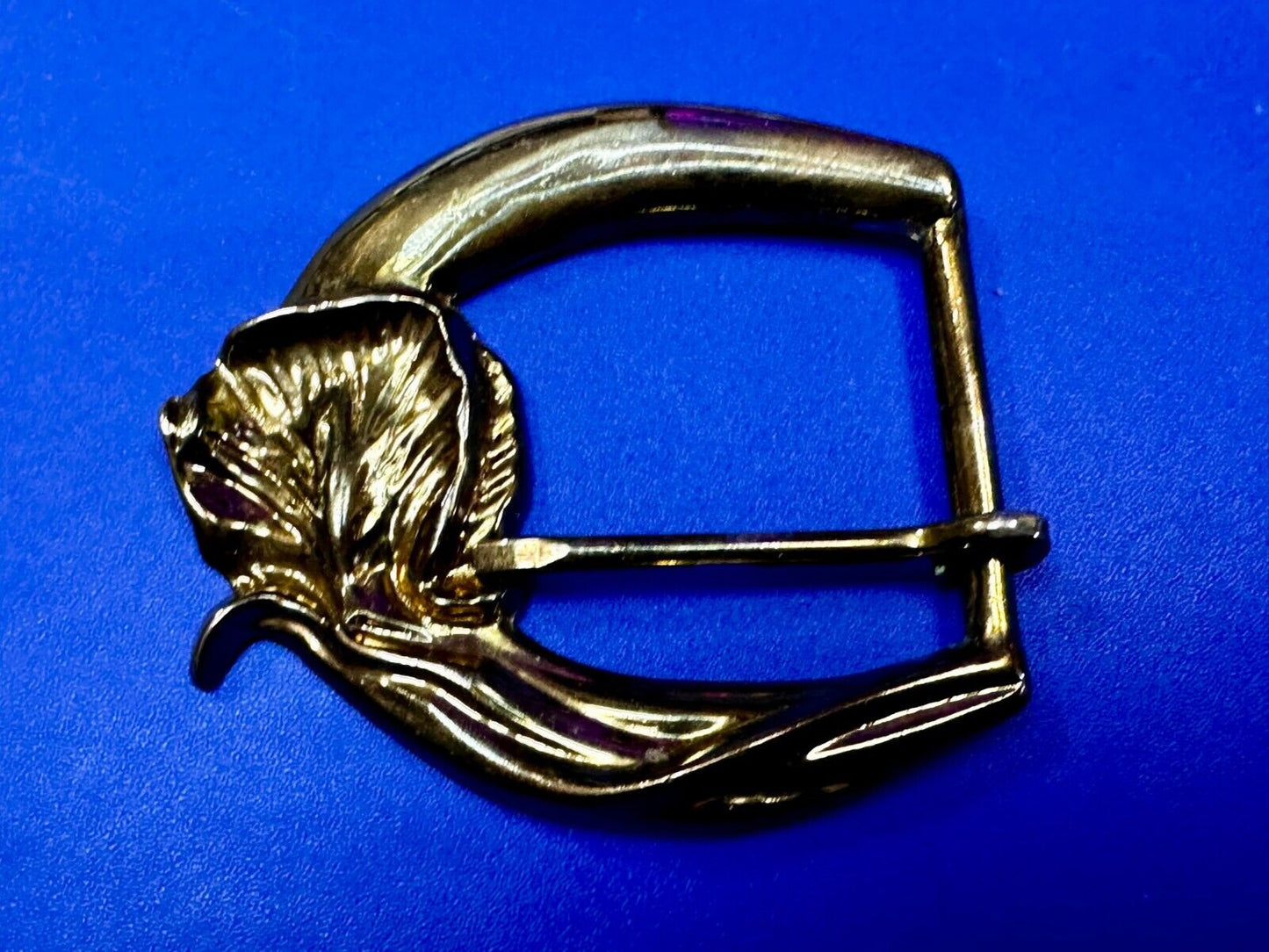 Thick Figural Flower Theme - Vintage Gold Tone Replacement Dress Belt Buckle
