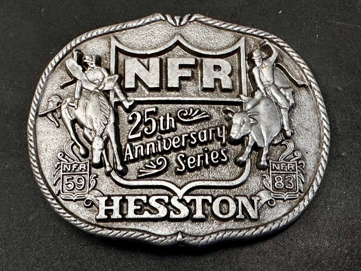 25th Anniversary NFR Hesston National Finals Rodeo Cowboy Belt Buckle