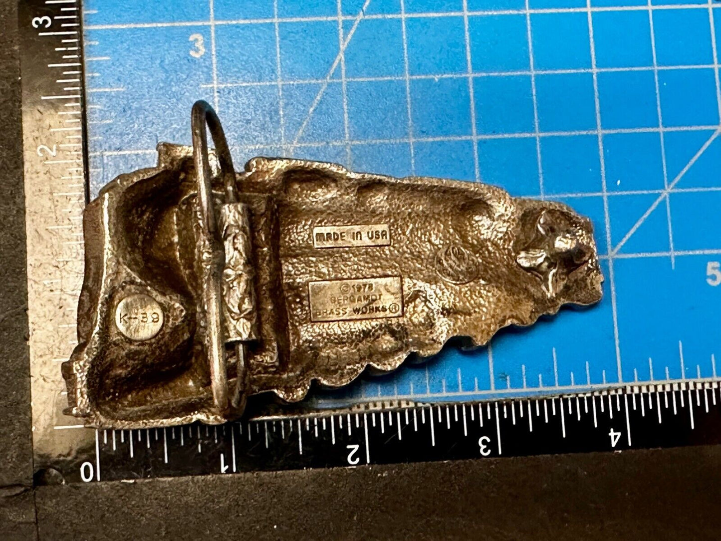 Train Locomotive Steam Engine RR RailRoad Vintage 1978 Bergamot Belt Buckle