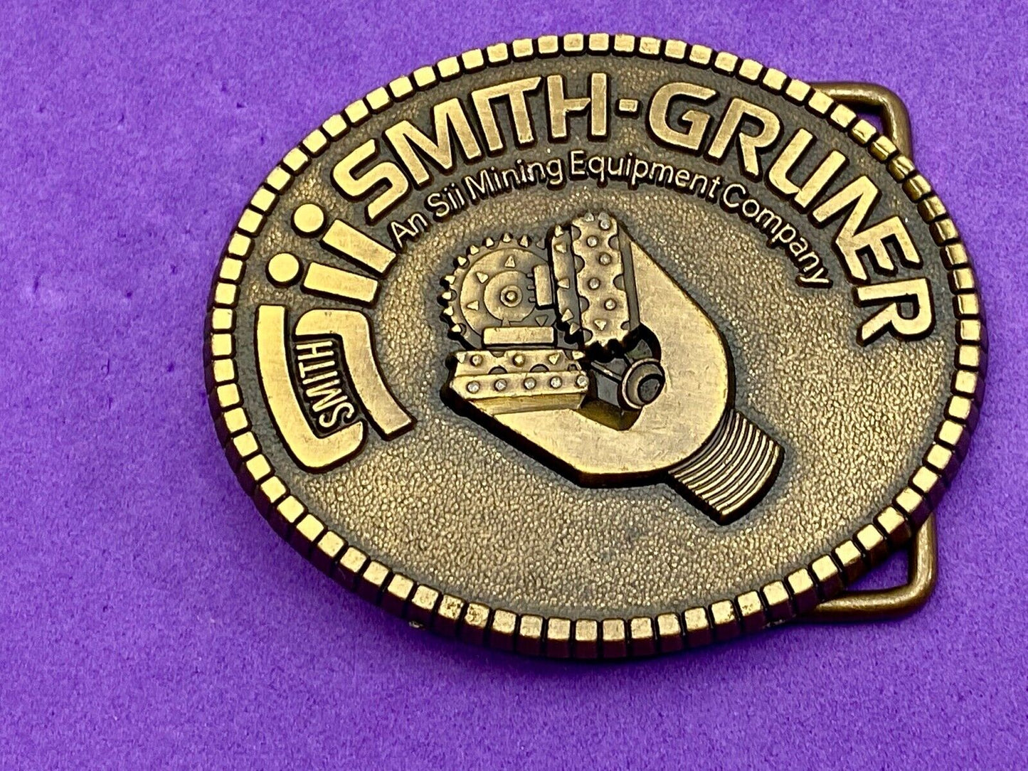 VINTAGE 1970s **SMITH-GRUNER SII MINING EQUIPMENT COMPANY** BELT BUCKLE