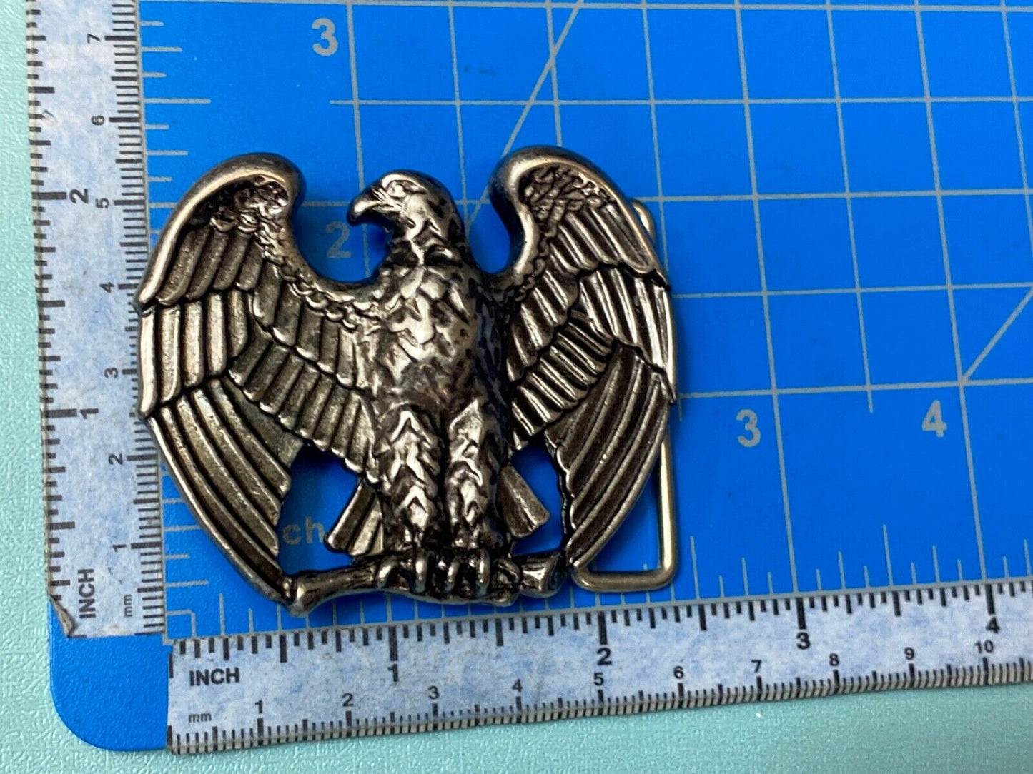 Vintage Avon Majestic Patriotic Eagle Wings Spread Metal cutout Belt Buckle