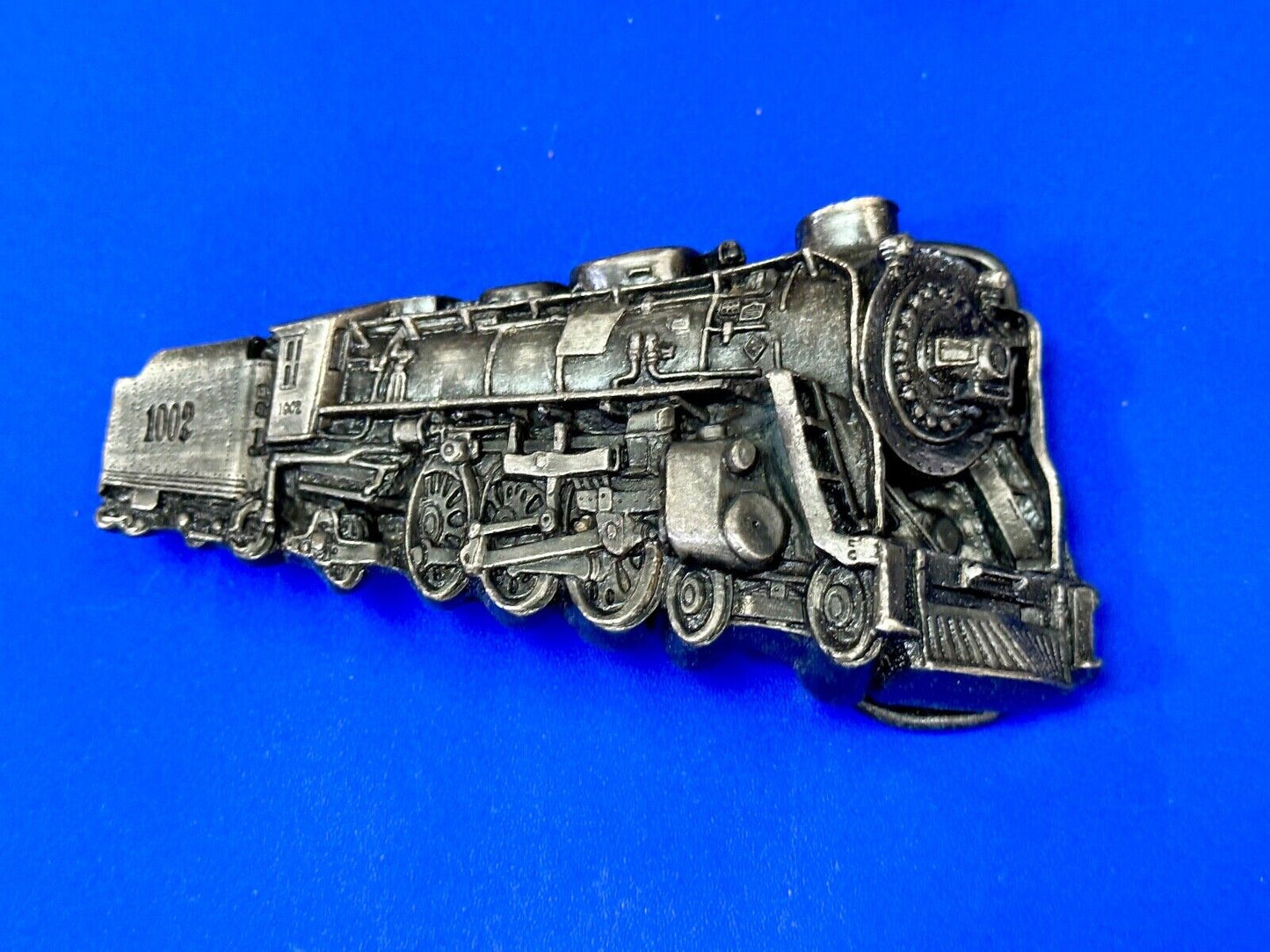 Vintage 1978 RR train Steam Engine Bergamot cutout belt buckle