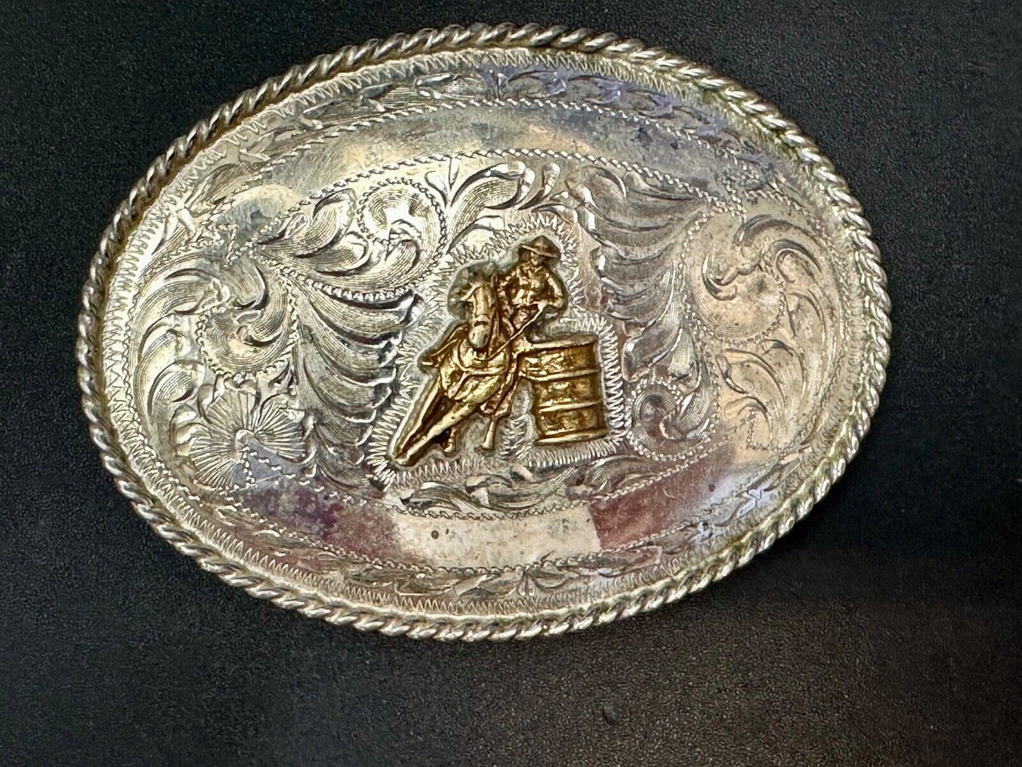 BARREL RACING TROPHY Blank Award Scrolls to engrave Vintage TEX TAN Belt Buckle