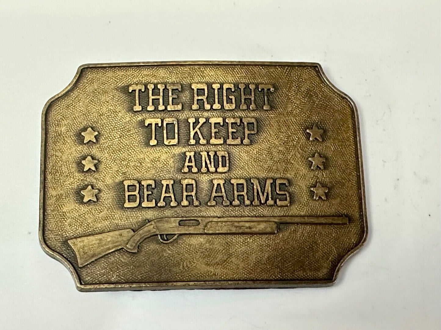the right to keep and bear arms 2nd amendment gun rights vintage belt buckle