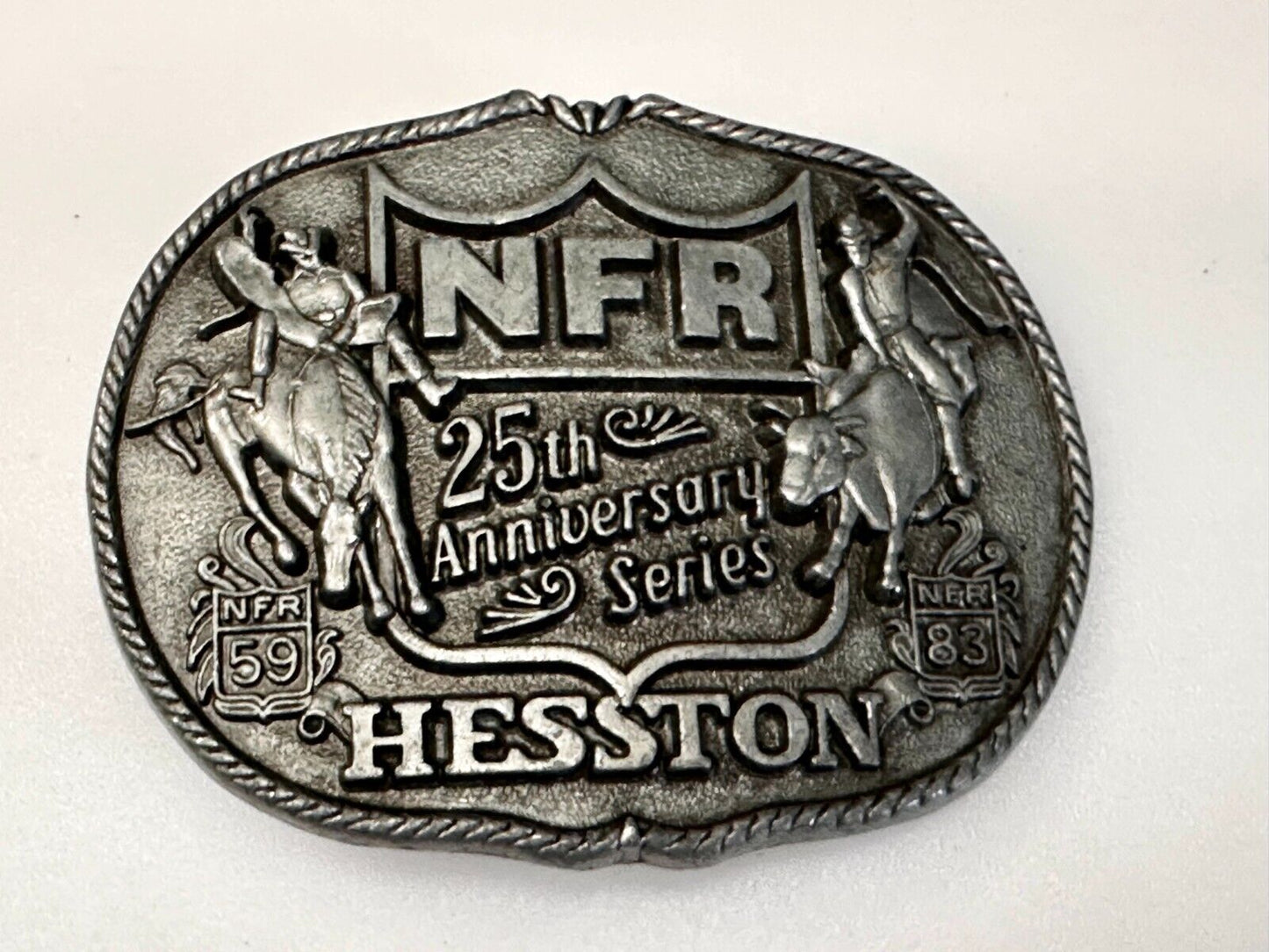 25th Anniversary NFR Hesston National Finals Rodeo Cowboy Belt Buckle