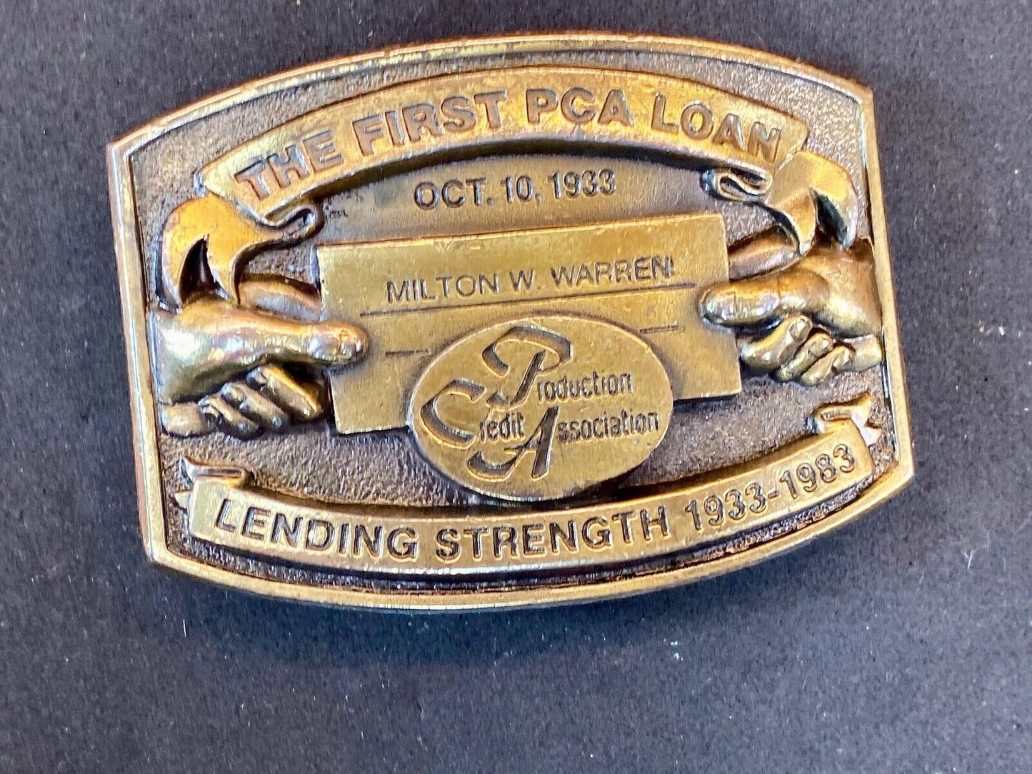 The First Pca Loan Belt Buckle - Lending And Strength Production Credit Assn.
