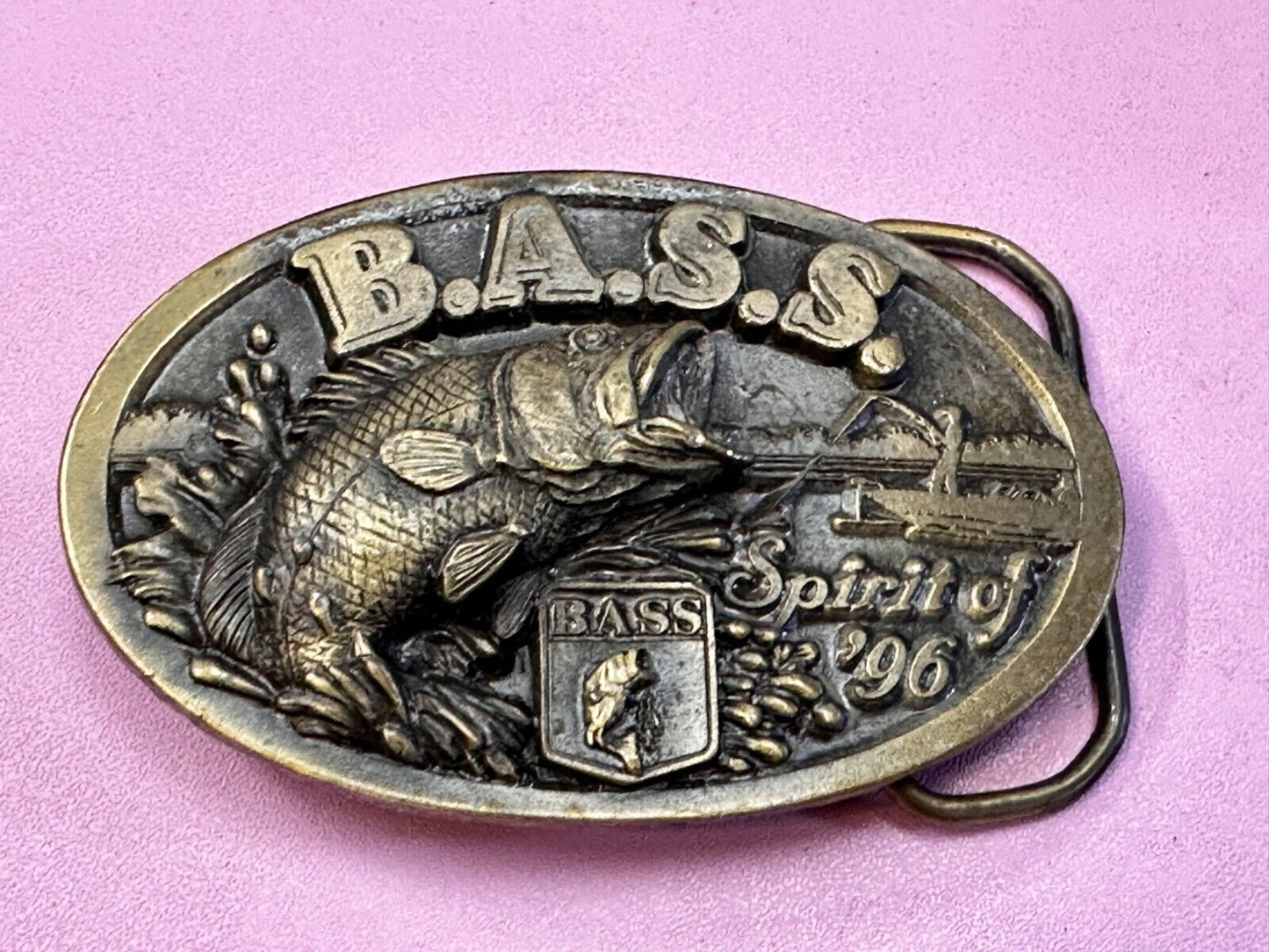 Bass Anglers Sportsman Society Spirit of 76 Bicentennial Fishing Belt Buckle