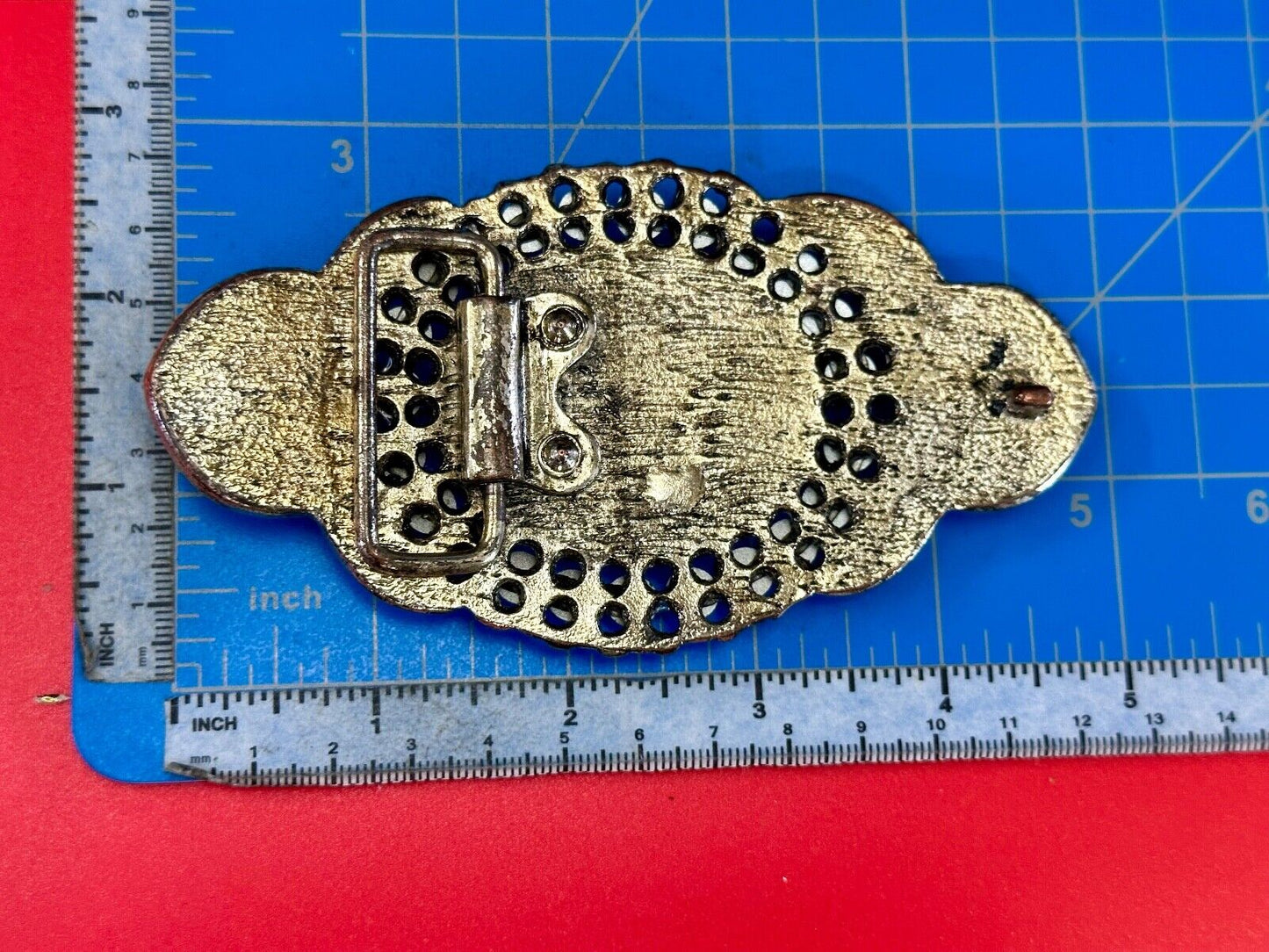 Vintage accented antique victorian vibe large belt buckle