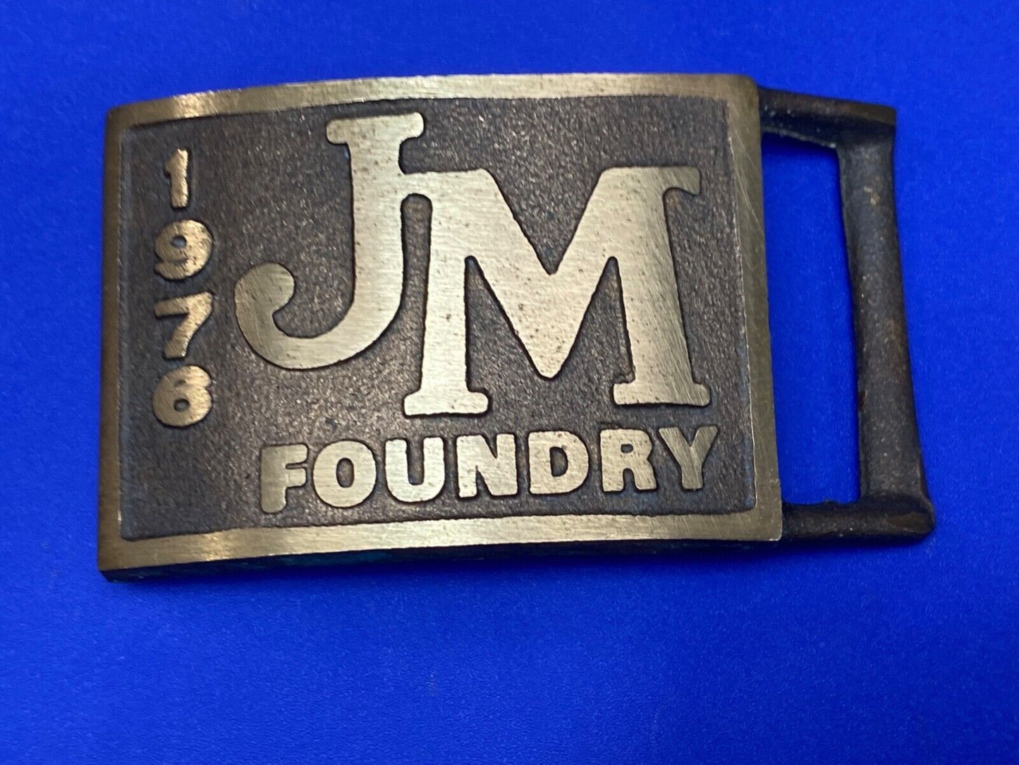 Vintage 1976 JM FOUNDRY Castings Summerville SC Company Advertising Belt Buckle