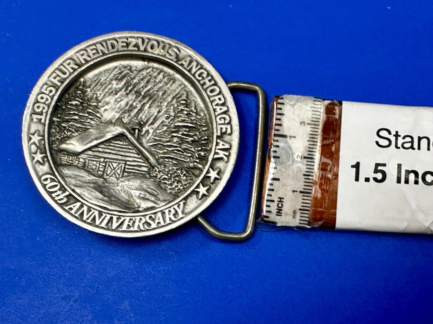1995 FUR Rendezvous Anchorage Alaska Festival 60Th Anniversary Belt Buckle