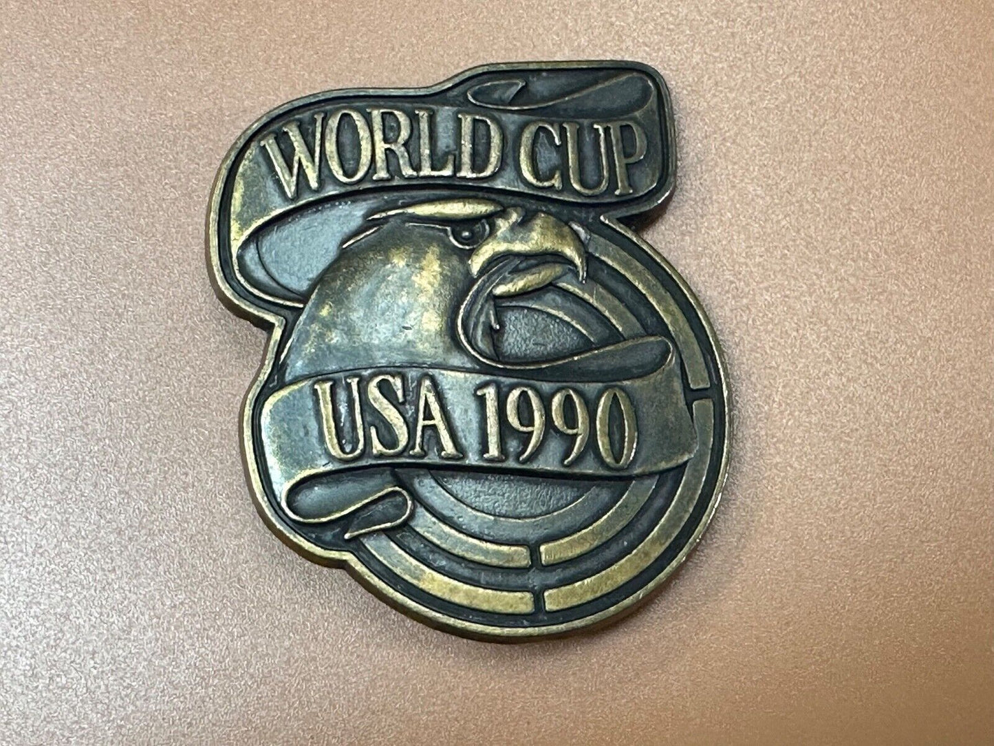 1990 USA World Cup Games Mens National Soccer Commemorative belt buckle