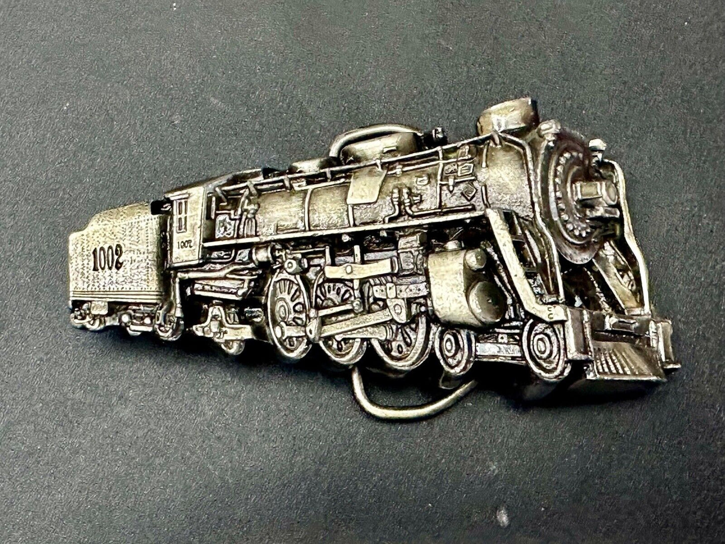 Train Steam Locomotive #1002 Vintage 1978 Cutout RR Bergamot Belt Buckle