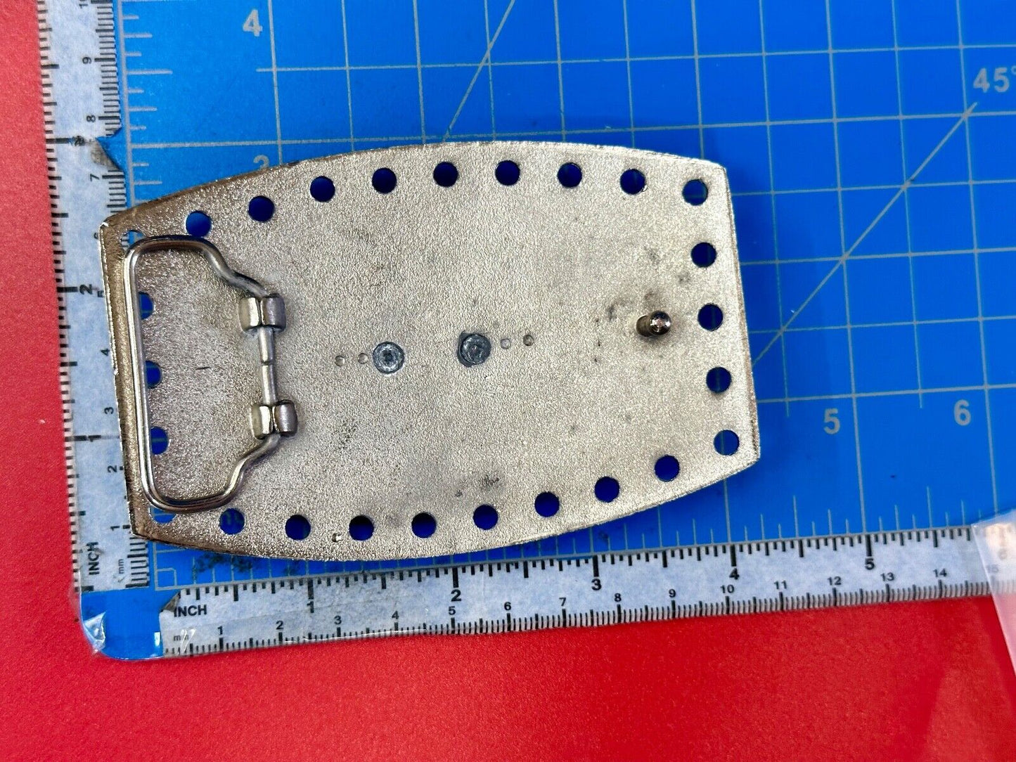 vintage Heavy large LONGHORN - Distinct hole boarder belt buckle