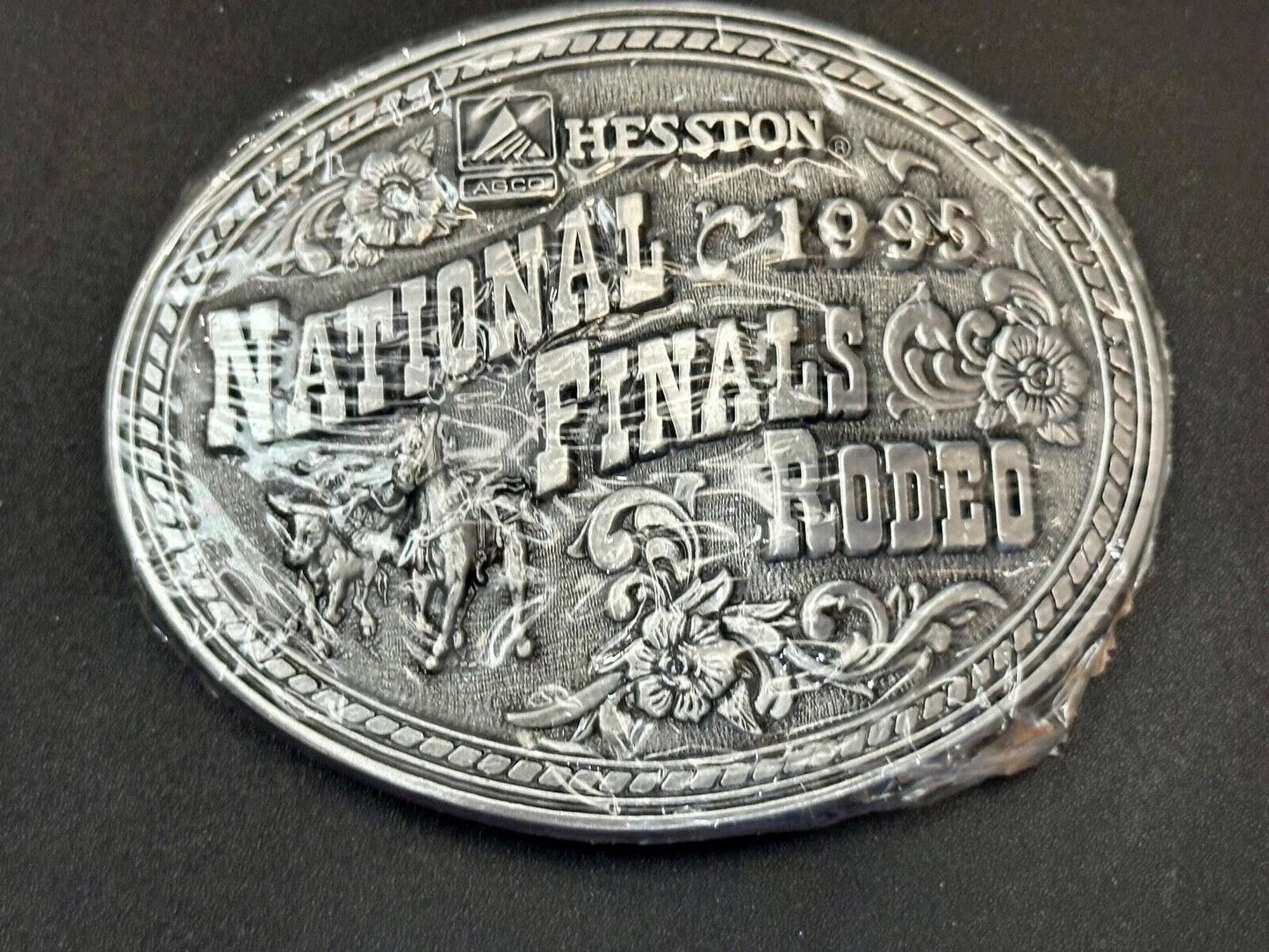 1995 Hesston National Finals Rodeo NFR Collector Award Design Medals Belt Buckle