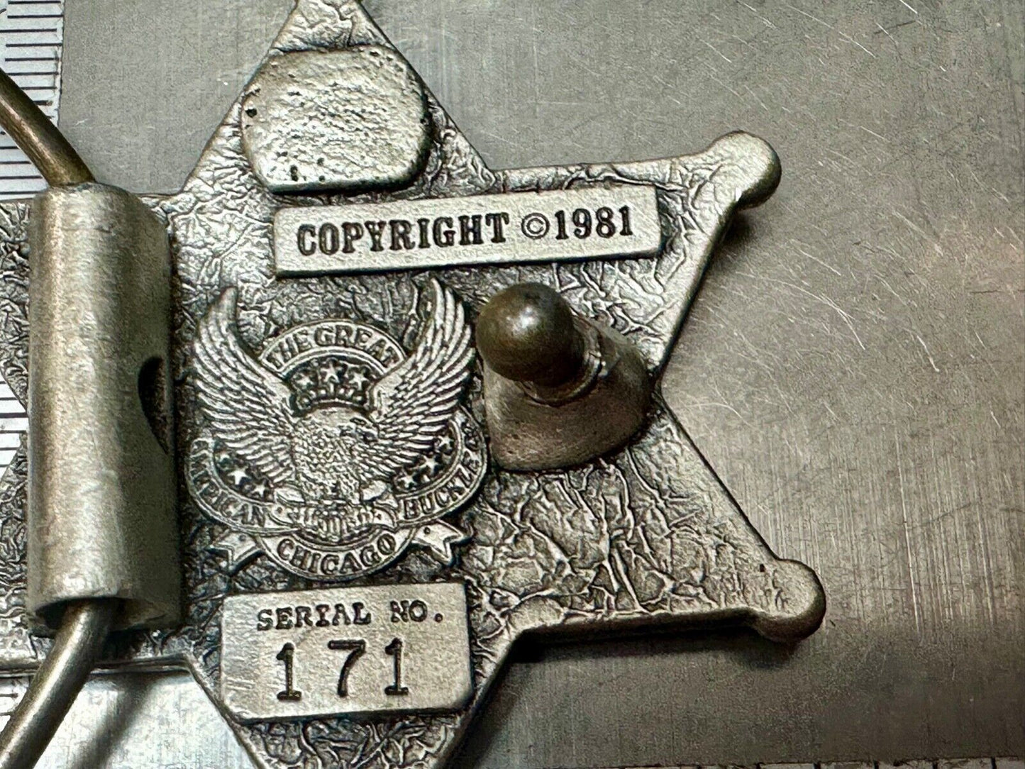 Texas Lone star - old school Sheriff Badge shaped Great American belt buckle