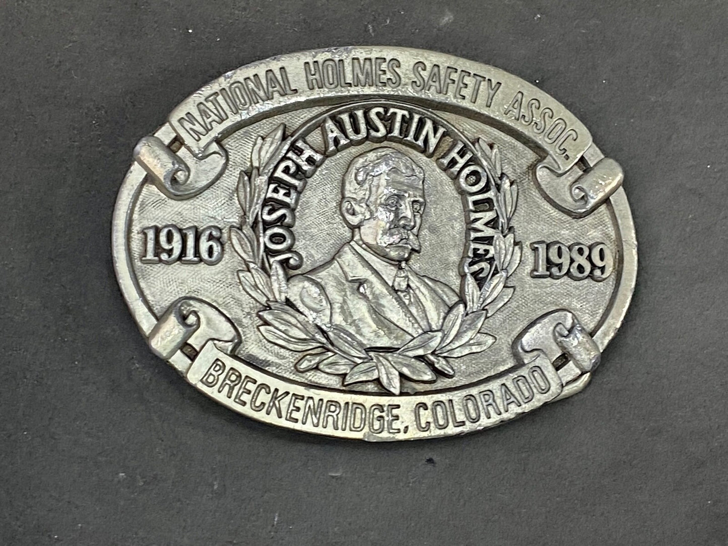 Vintage 1989 National Homes Safety Assoc Breckenridge Co Belt Buckle By Fox