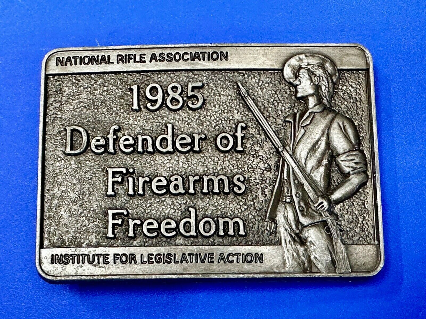 1985 Defender of Firearms Freedom Vintage NRA ILA Belt Buckle
