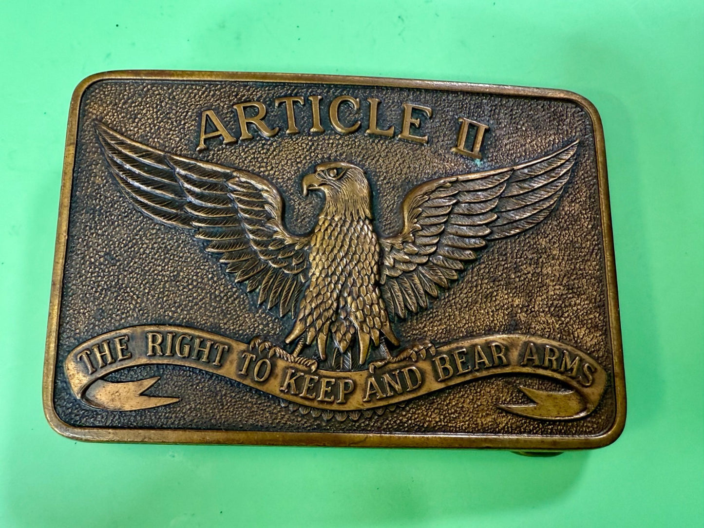 Article II The Second Amendment The Right To Keep and Bear Arms Belt Buckle- LS
