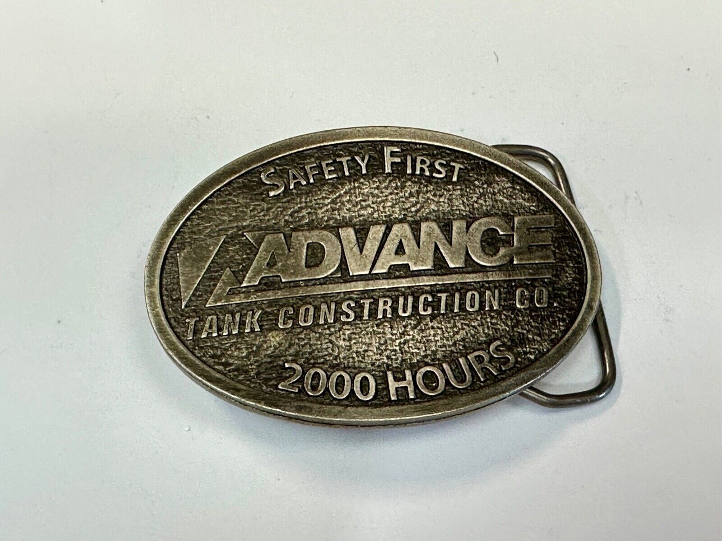 Advance Construction Safety First Award 2000 Hours belt buckle