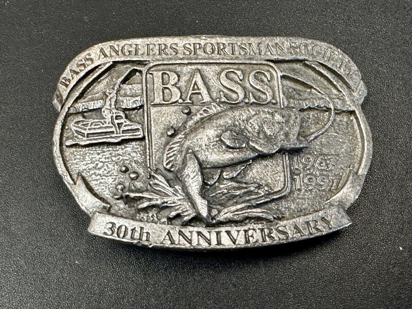 BASS 30th Anniversary Belt Buckle Bass Anglers Sportsman Society - 1997