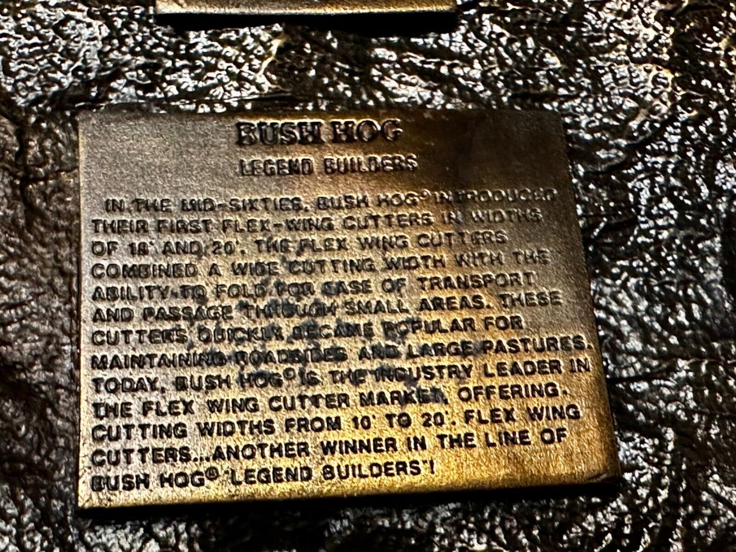 1993 Bush Hog The Legend Agriculture Machine Co. Commemorative Belt Buckle