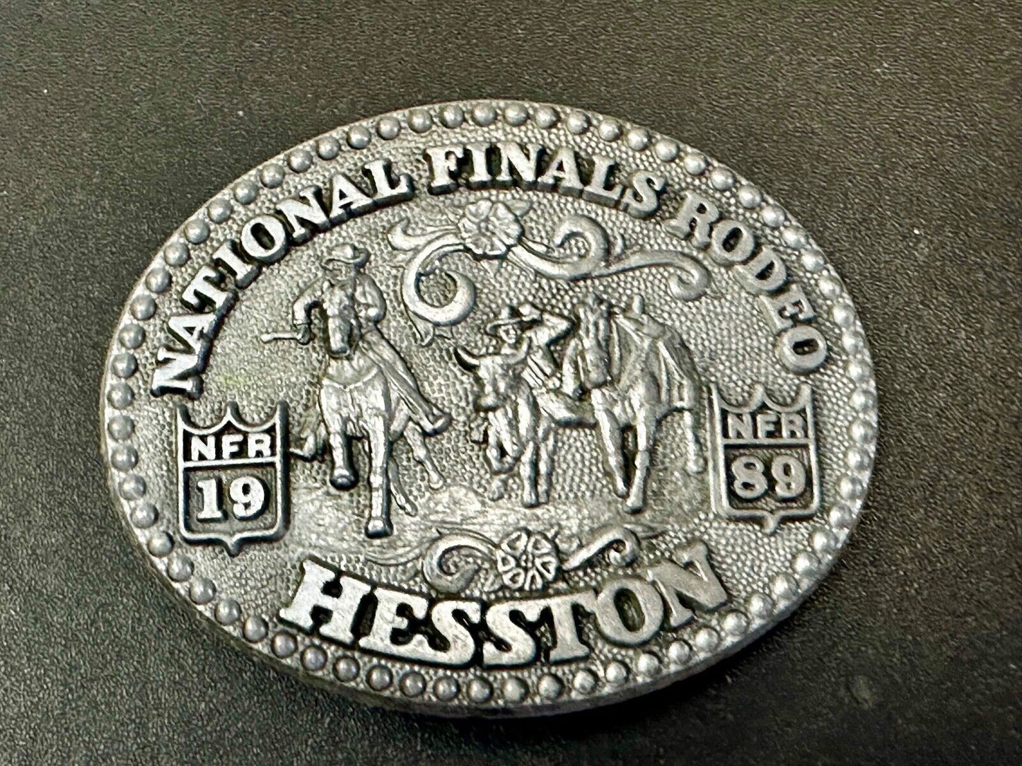 1989 Youth Size Hesston National Finals Rodeo NFR Limited Edition Belt Buckle