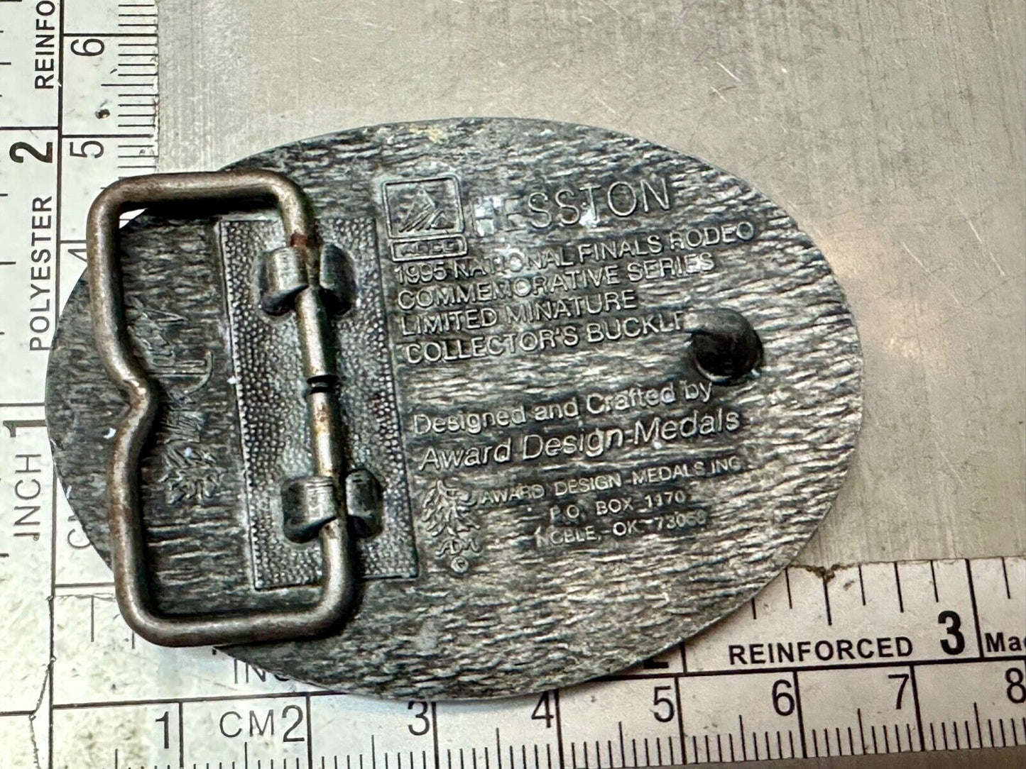 1995 Youth sz NFR National Finals Rodeo Award Design Medals Hesston belt buckle