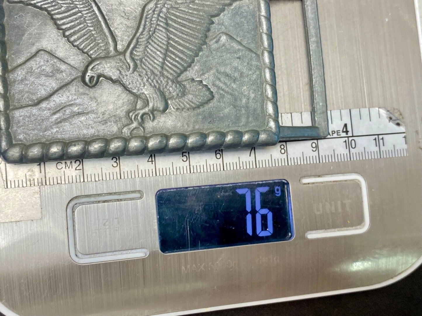 Vintage EAGLE Belt Buckle American Americana USA Biker Mountains Classic