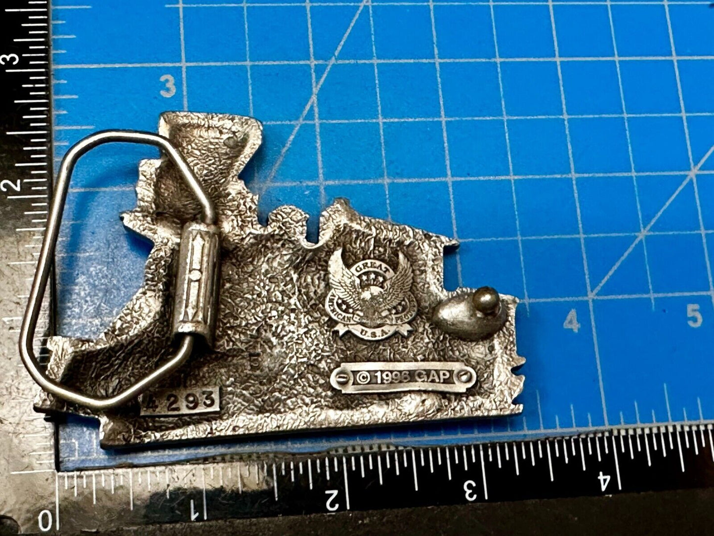 Train Locomotive Steam Engine RailRoad 1986 Great American Products Belt Buckle
