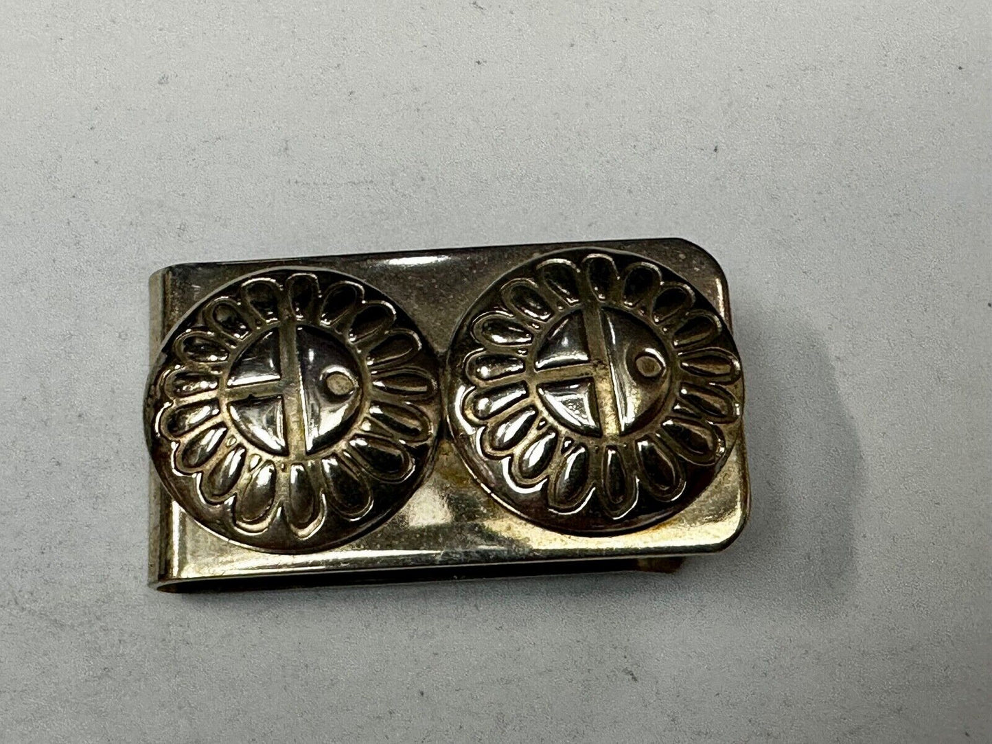 Aztec Symbol Mexican Silver Tone Money Clip - unknown to me!