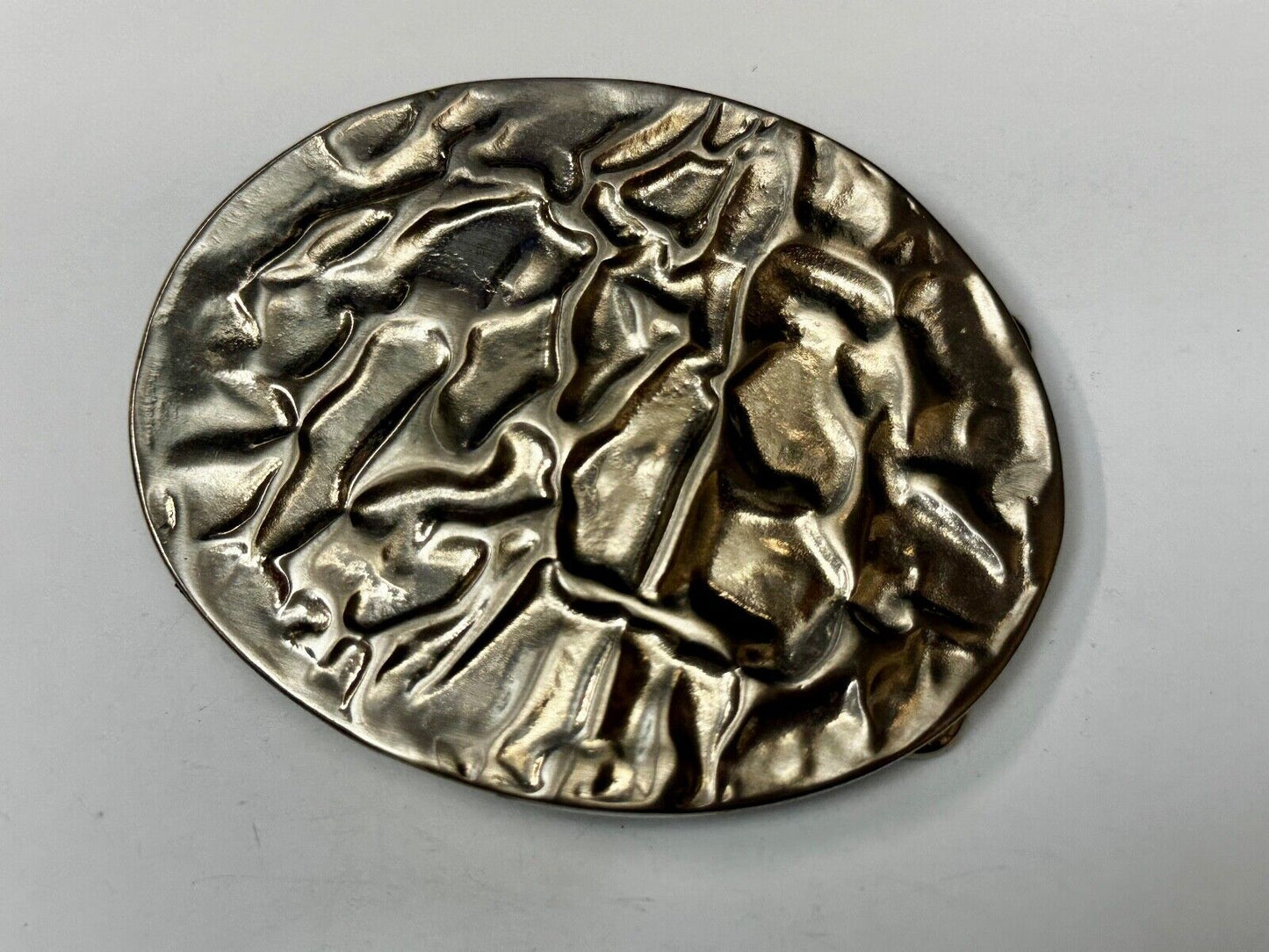 Swirl Textured Abstract Pattern Hippy Boho Very Light Gold Color Belt Buckle